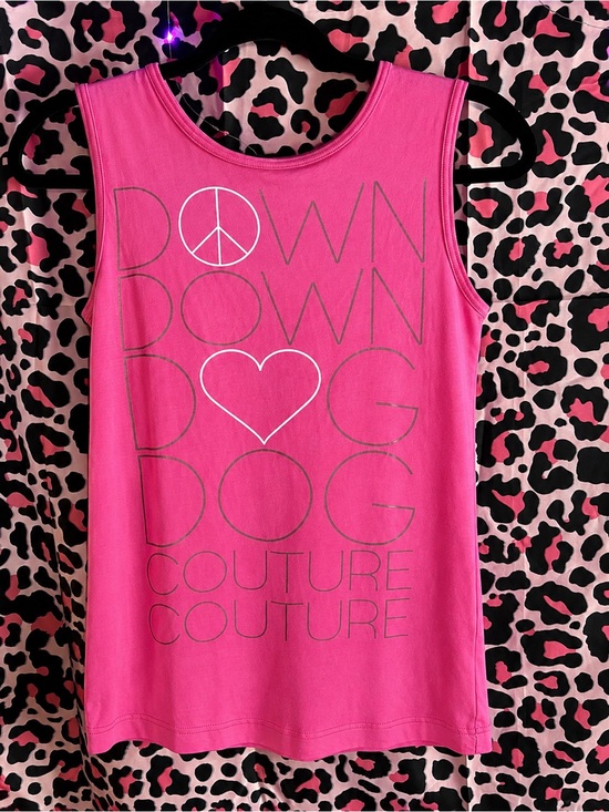 Juicy Couture Tops - Y2K yoga mom core Pink 'Down Dog Couture' Sleeveless Tank Top